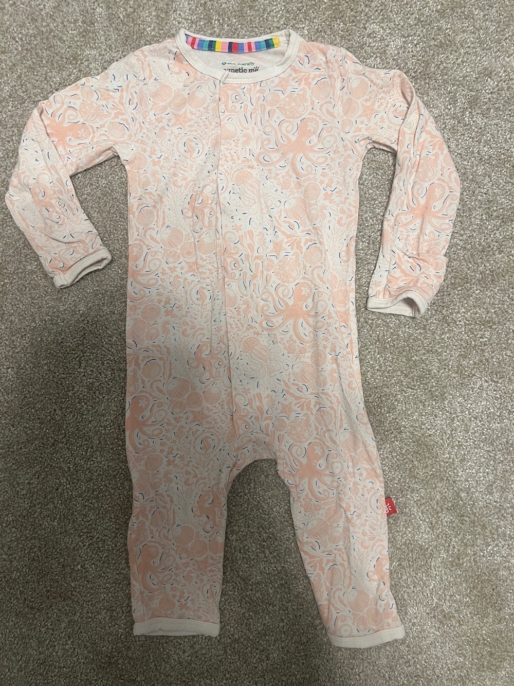 Magnetic Me Peach Aquatic Footed One-Piece